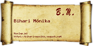 Bihari Mónika névjegykártya